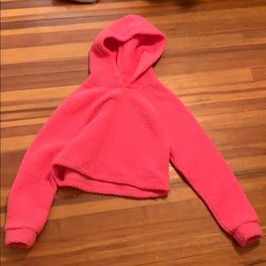 Neon Cropped AE Sherpa Hoodie